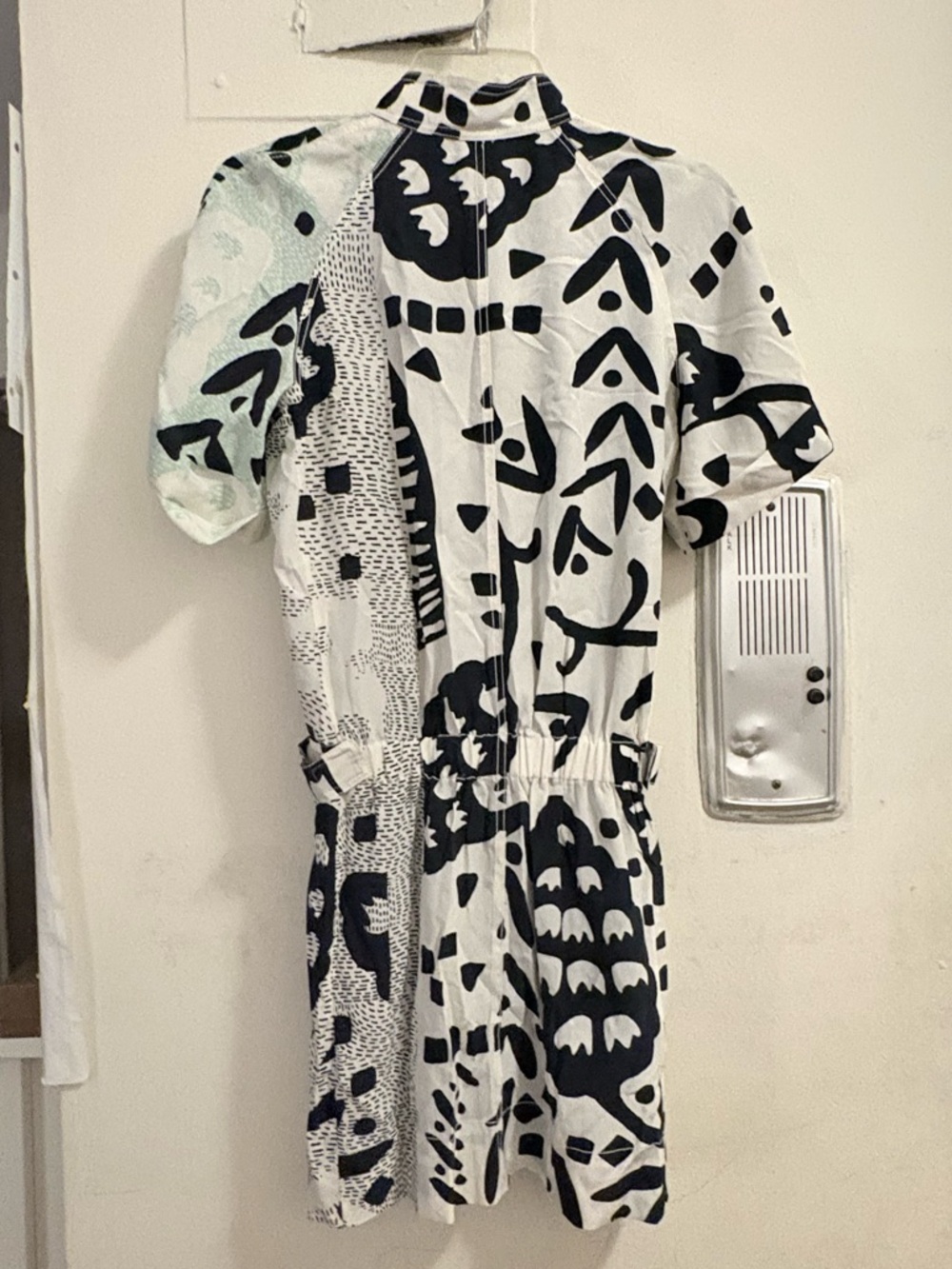 Diane Von Furstenberg Black and White Printed Mini Dress